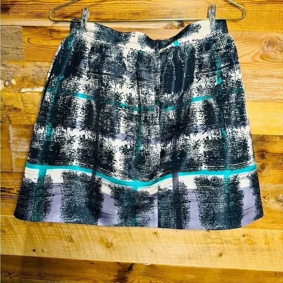 RED VALENTINO pleated micro mini balloon green black white pockets 8US geometric - Picture 2 of 6
